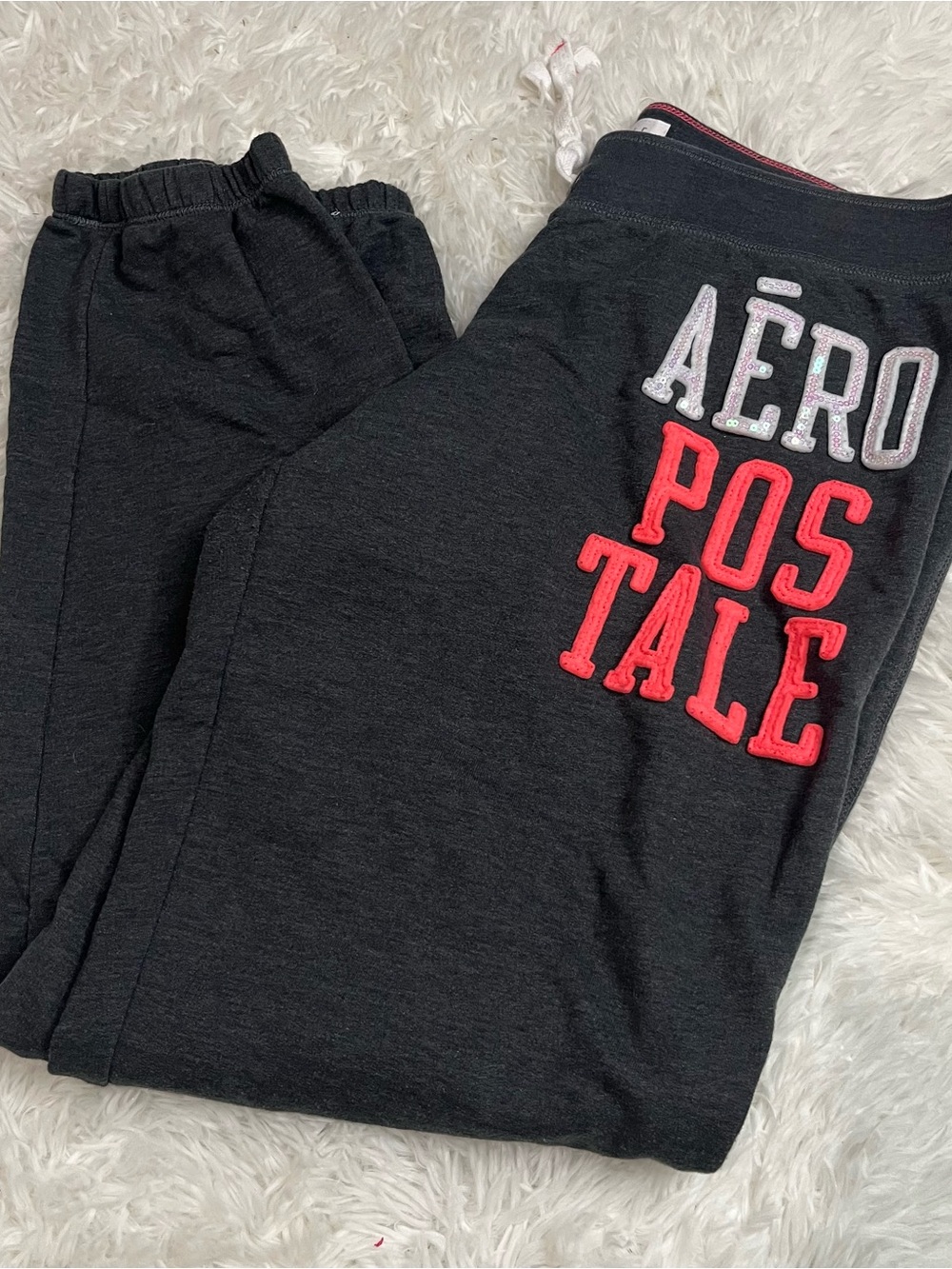 Aéropostale Black Sweatpants with Coral Logo 2012